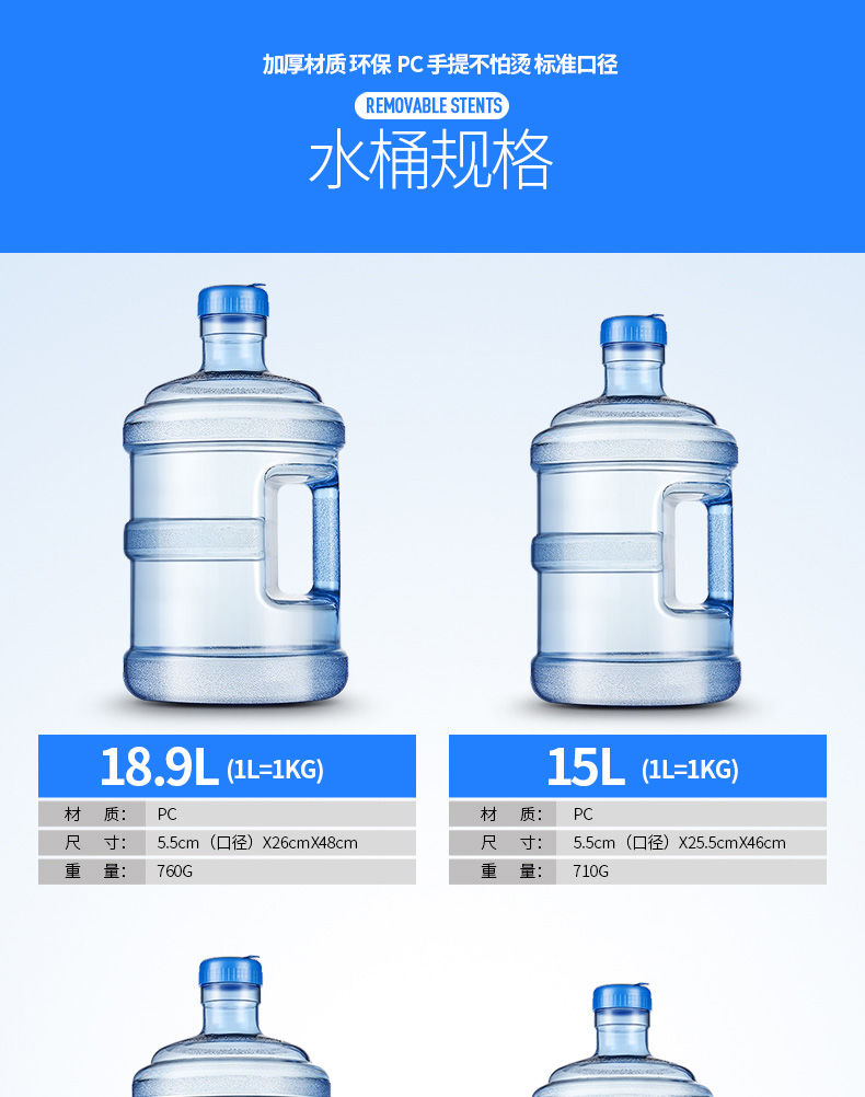 【精選】飲水機桶純淨水桶家用礦泉水桶小型飲水桶儲水桶大桶pc塑料桶