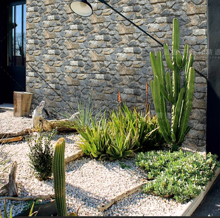 格鲁德天然文化石背景墙乱石头大块壁炉毛石片花园别墅庭院子户外围墙