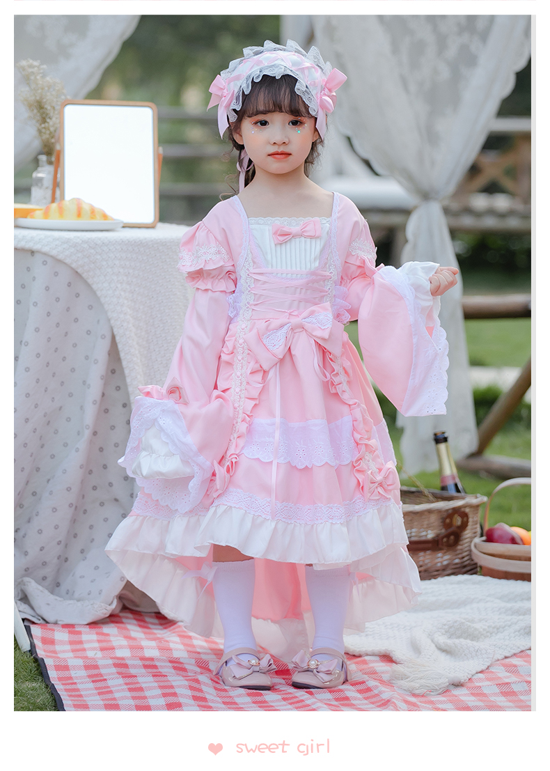 exemaba正版儿童洛丽塔童装暗黑小学生lolita裙公主洋装女童萝莉塔