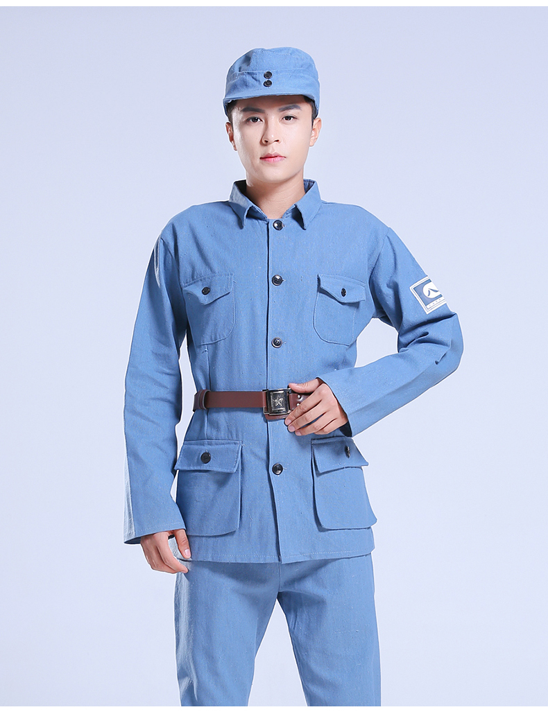 八路军衣服成人合唱服男女新四军抗战表演服装 绿红军(绿色)男女同款