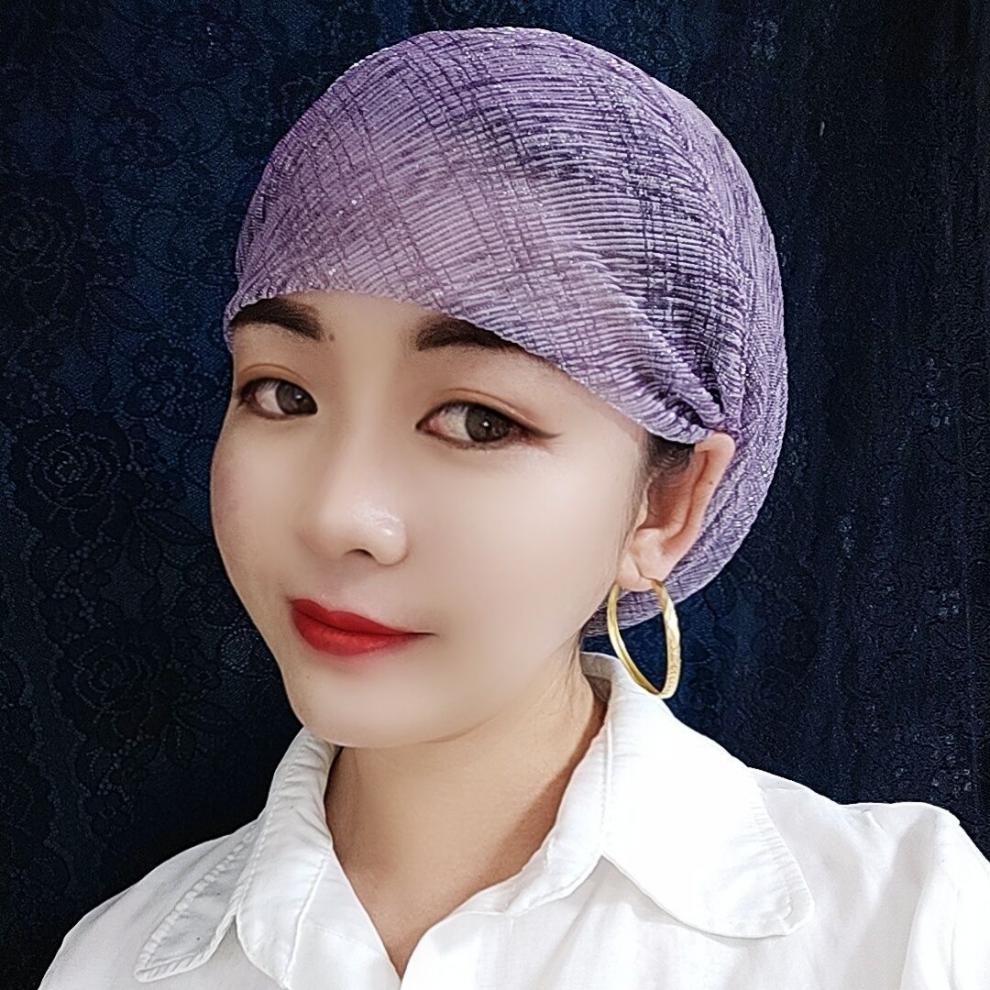 回族帽子夏季轻薄面料手工居家妈妈款方便帽子日系时尚回族帽子1号色