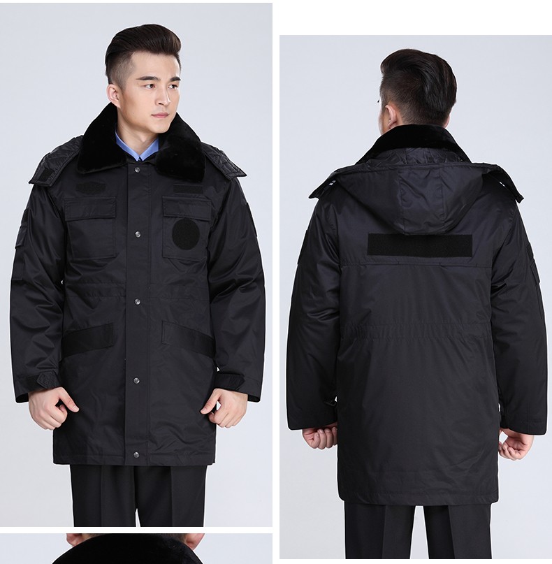 保安大衣多功能防寒服中长加长保安服冬装加厚棉服棉衣袄工作制服中长