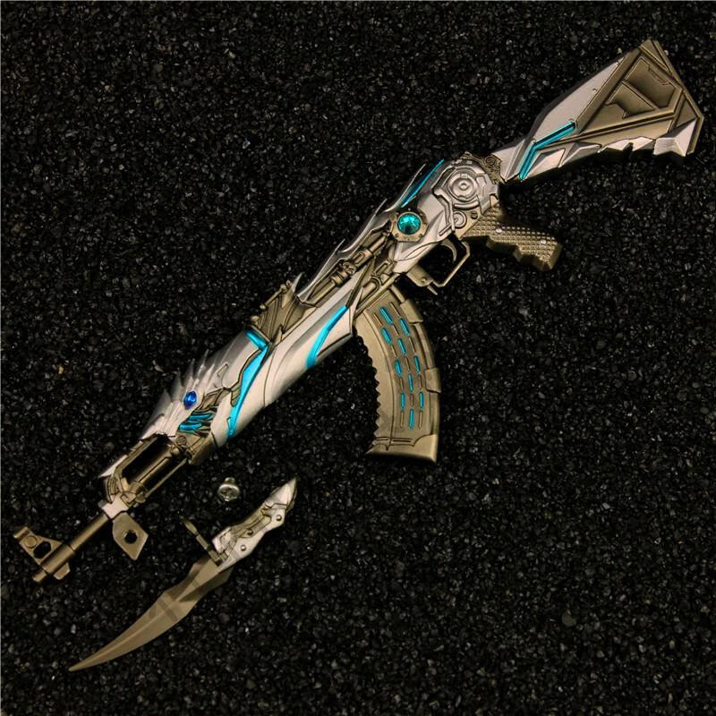 m4突击步抢金属可拆卸龙血m4a1无影ak炼狱加特林修罗刃英雄模型 22cm