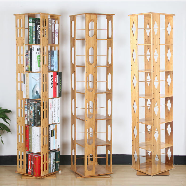 实木省空间架 加大款六层田字形旋转书架【图片 价格 品牌 报价】