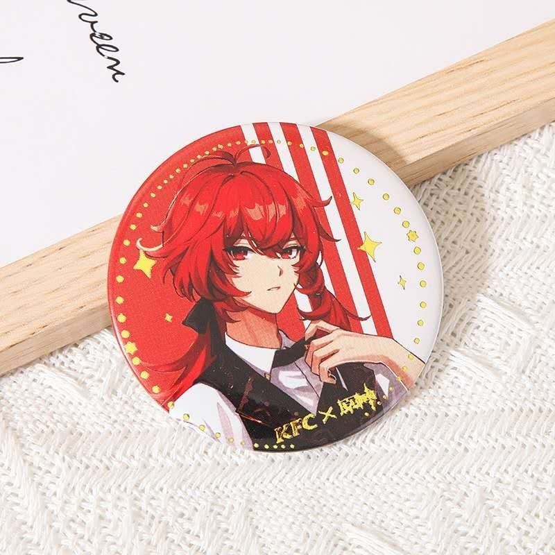 原神kfc联动 亚克力牌徽章周边肯德基联动徽章原神kfc风之翼原神烫金