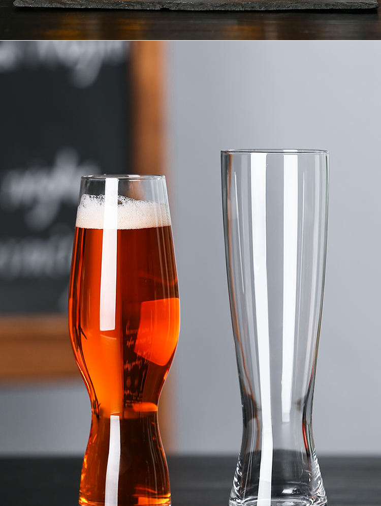创意个性精酿啤酒杯 酒吧ipa小麦杯水晶玻璃小麦酒杯大容量扎啤杯 精