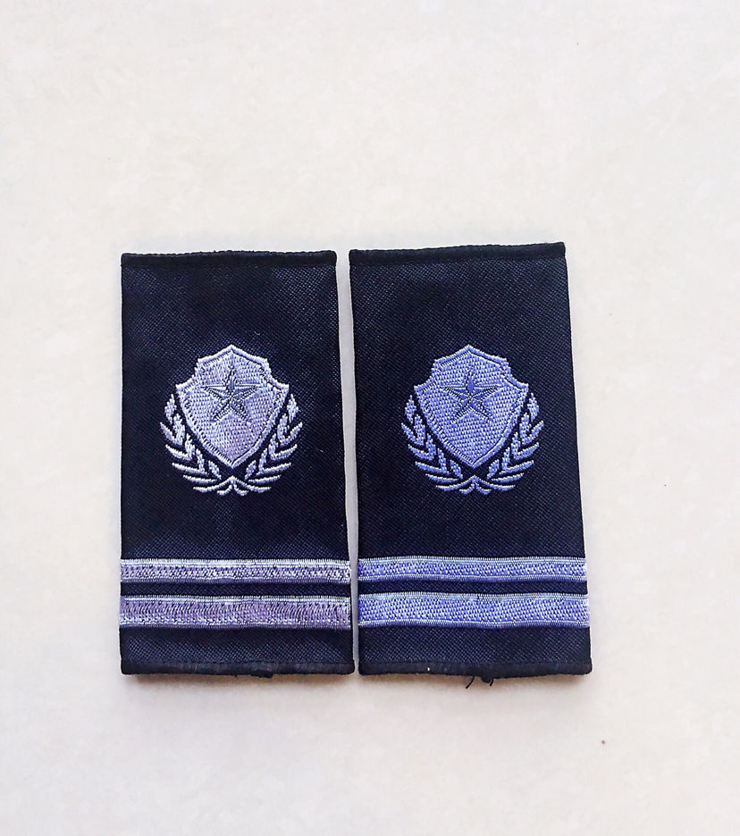 保安服配饰领带肩章夹标贴胸花胸号软套硬牌系列全白麦穗硬肩牌