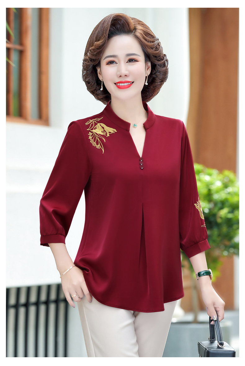 儿子婚礼上的礼服喜婆婆胖夏装结婚套装中老年女装婚宴穿的上衣服装