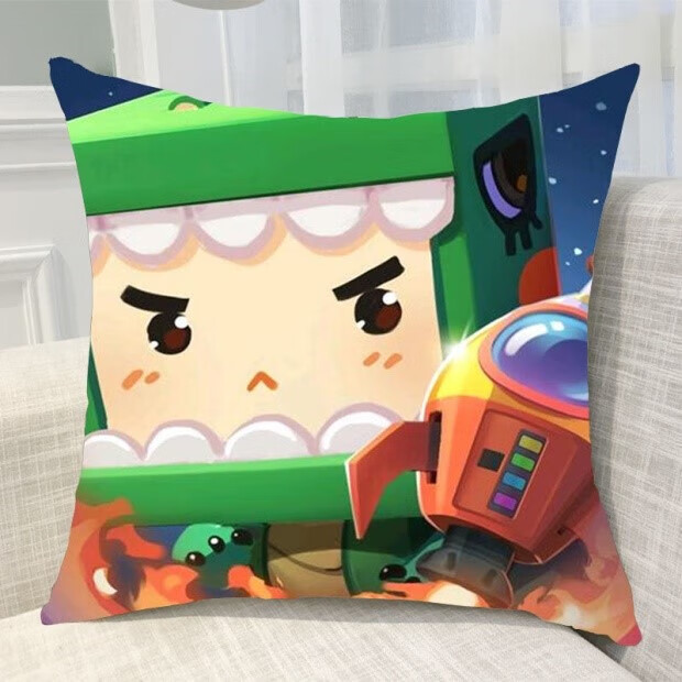梵科赛迷你世界周边抱枕花小楼同款动漫迷斯拉公仔玩偶坐靠垫子方形