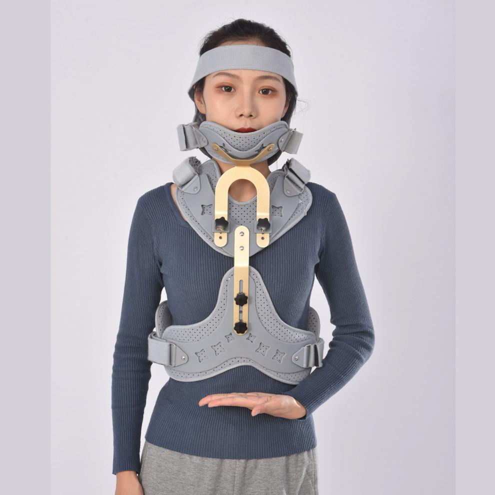 康兴达头颈胸固定支具偏头颈椎位移胸颈固定支具成人颈托轻便透气手动