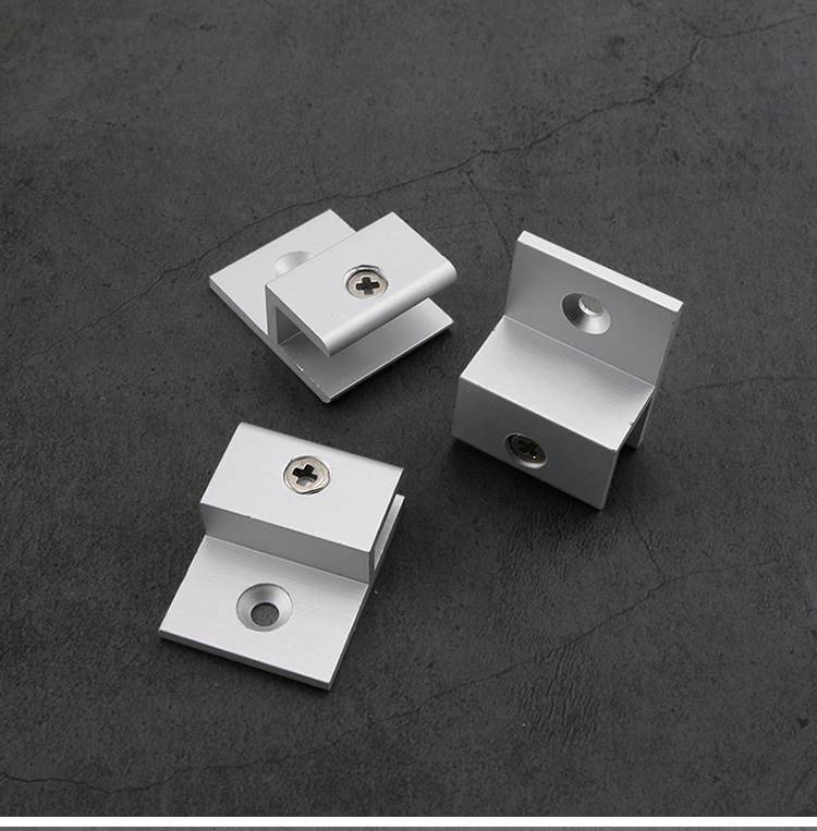 铝合金层板托h型玻璃固定夹镜子托广告牌支架亚克力层板隔板托架h卡子