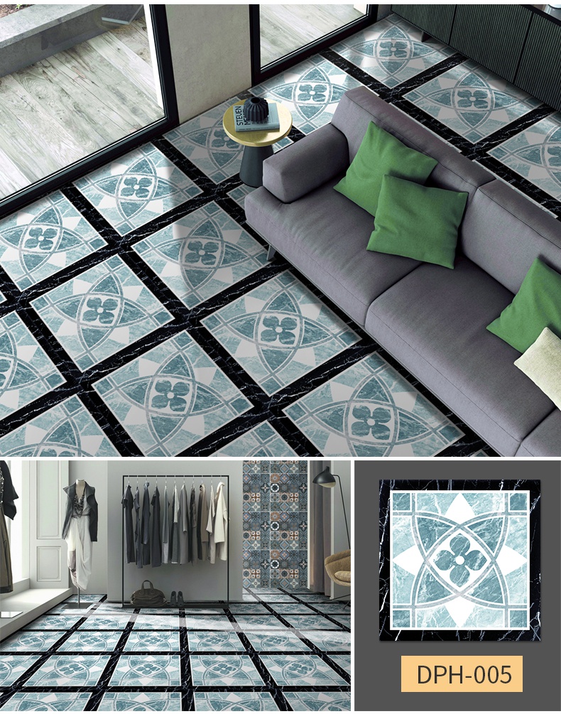 客厅拼花地贴自粘水厨房卫生间地板贴阳台水耐磨滑地砖贴纸dph0021片