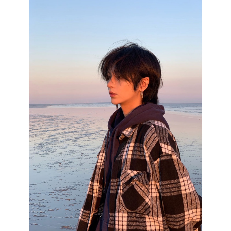 假发全头套女鲻鱼头假发男短发韩版帅气日系男女通用表演假发学生狼尾