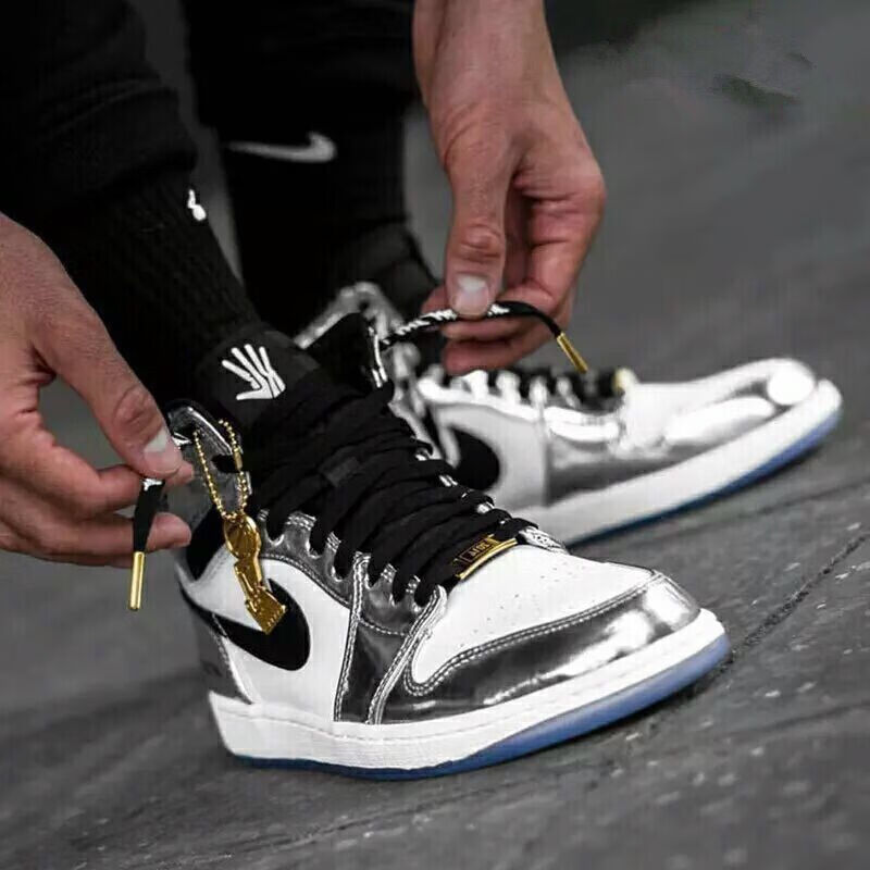 黑曜石倒钩伦纳德影子灰绿aj高帮女鞋联名篮球鞋aj小闪电37