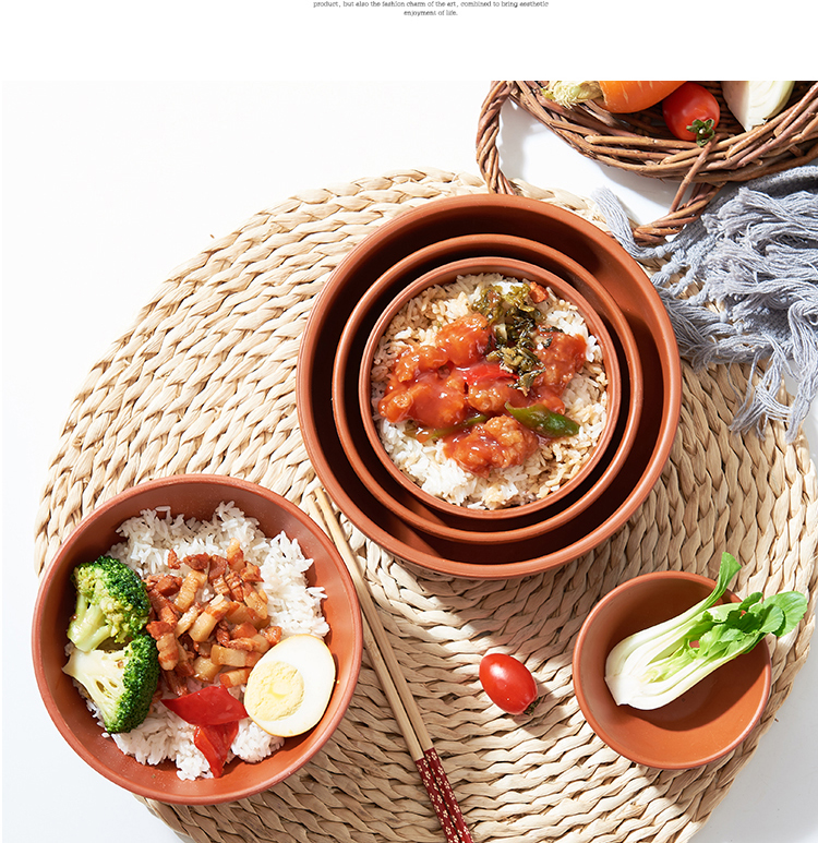 紫砂蒸饭碗蒸米饭专用碗土碗紫砂碗饭碗土陶碗家用小碗菜碗沙碗泥碗