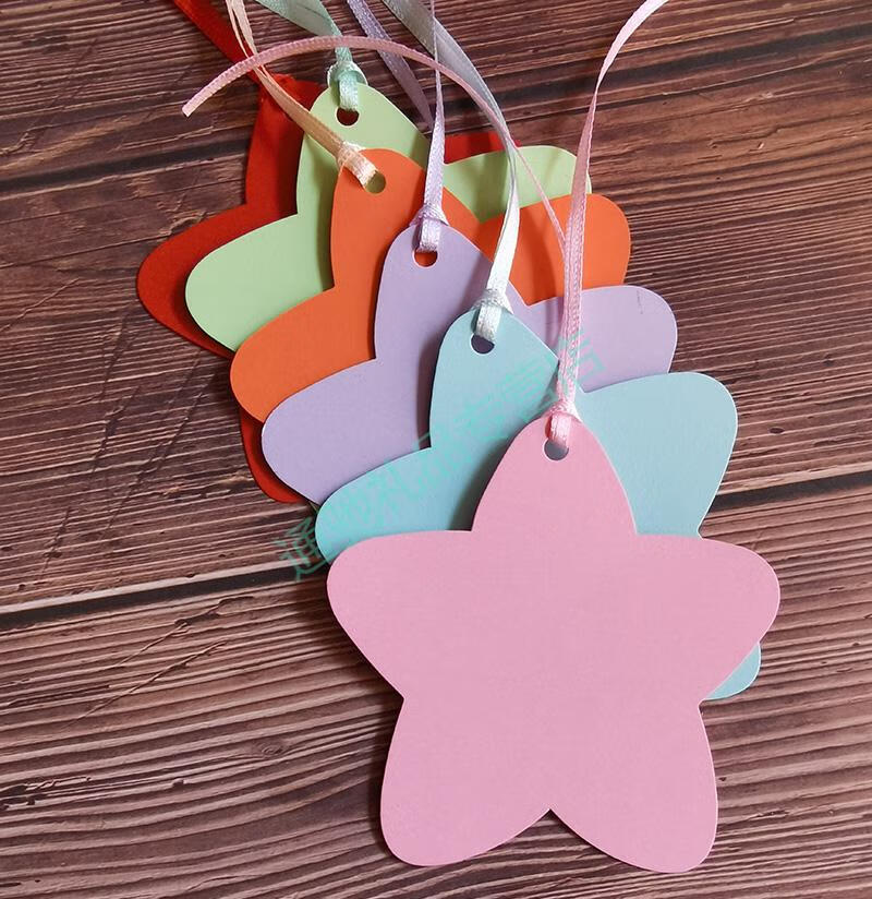 纯色心型许愿卡小卡片吊卡留言卡许愿树挂卡心愿墙节日祝福空白卡心愿