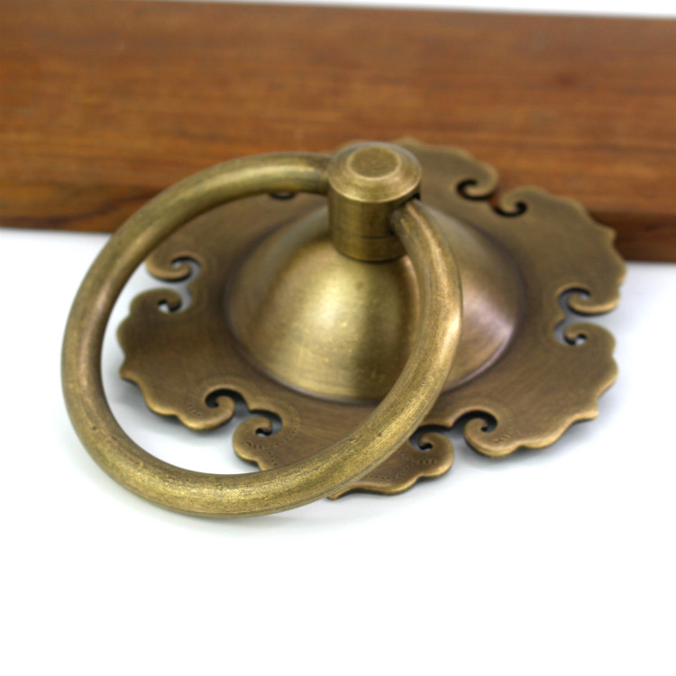 中式大门拉手仿古窗户格扇纯铜门环民宿包间门圆环拉环铜门钹把手底片