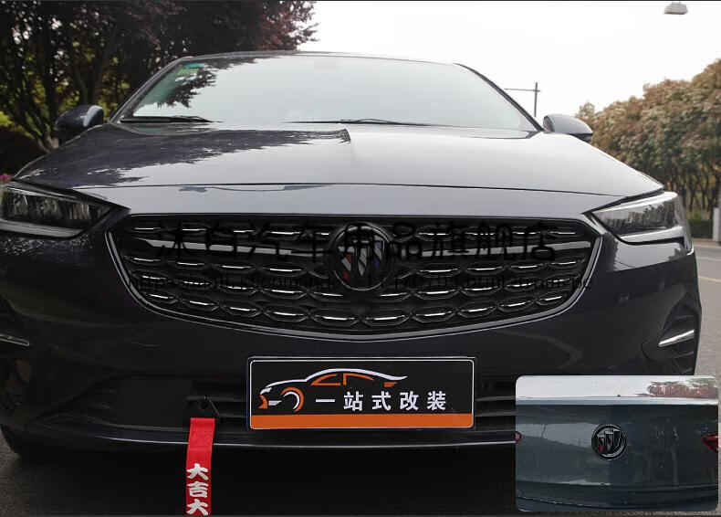 沭白高质量适用于别克新君威中网框装饰专用车标贴飞翼贴改装外饰外观