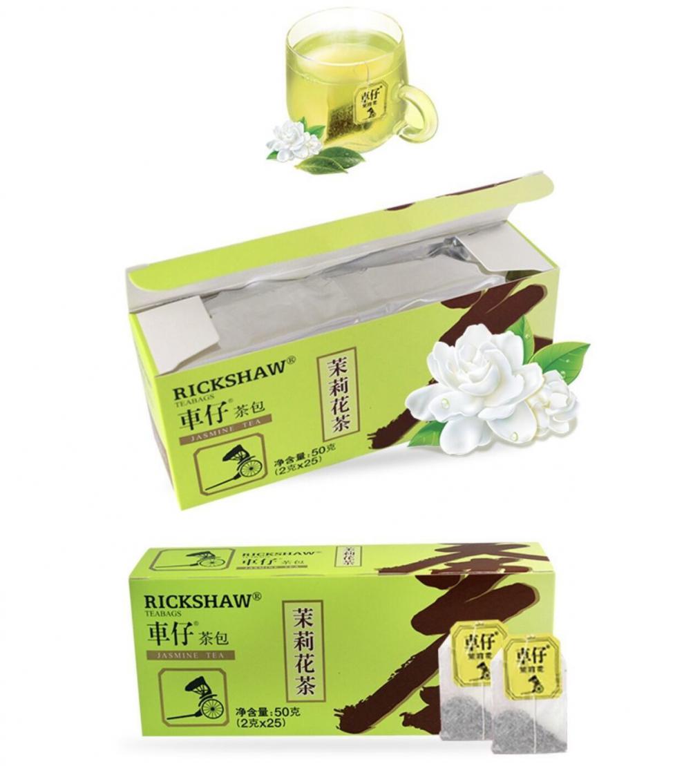 车仔茉莉花茶包立顿茶包车仔红茶绿茶茉莉花茶25包3盒组合装袋泡茶包