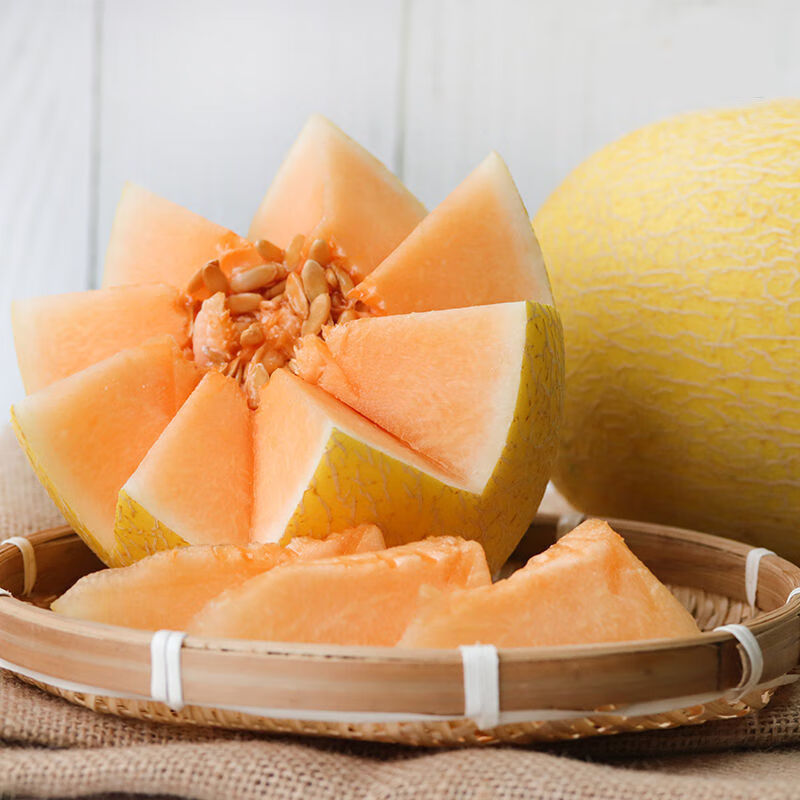 源外园黄皮哈密瓜新鲜4个装吐鲁番火焰西州蜜新疆水果整箱生鲜【图片