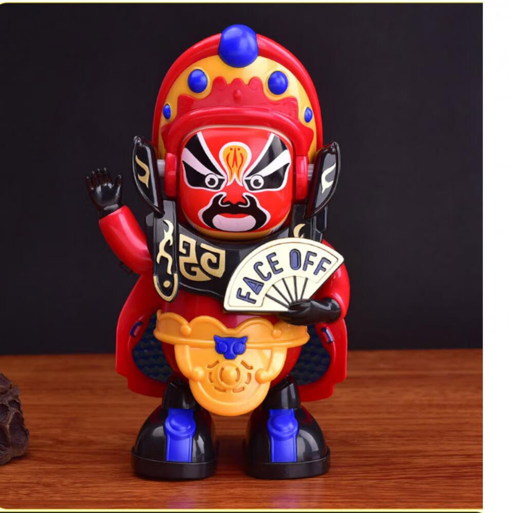 2022新款川剧变脸娃娃玩具玩偶儿童抖音电动京剧脸谱四川成都纪念小