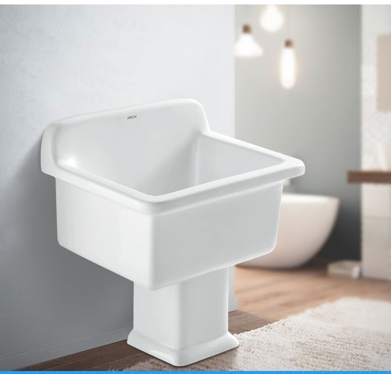 拖把池家用陶瓷洗拖布槽卫生间水槽地拖落地式墩布盆阳台水池箭牌拖把