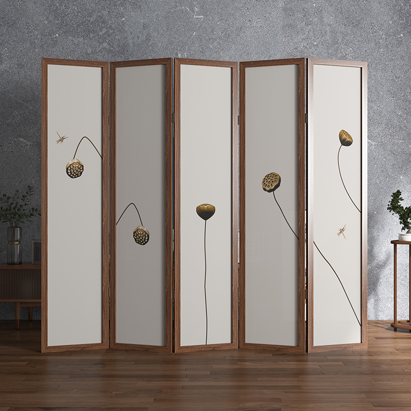 屏风移动屏风帘移动屏风屏风隔断入户门新中式屏风隔断客厅办公室简约