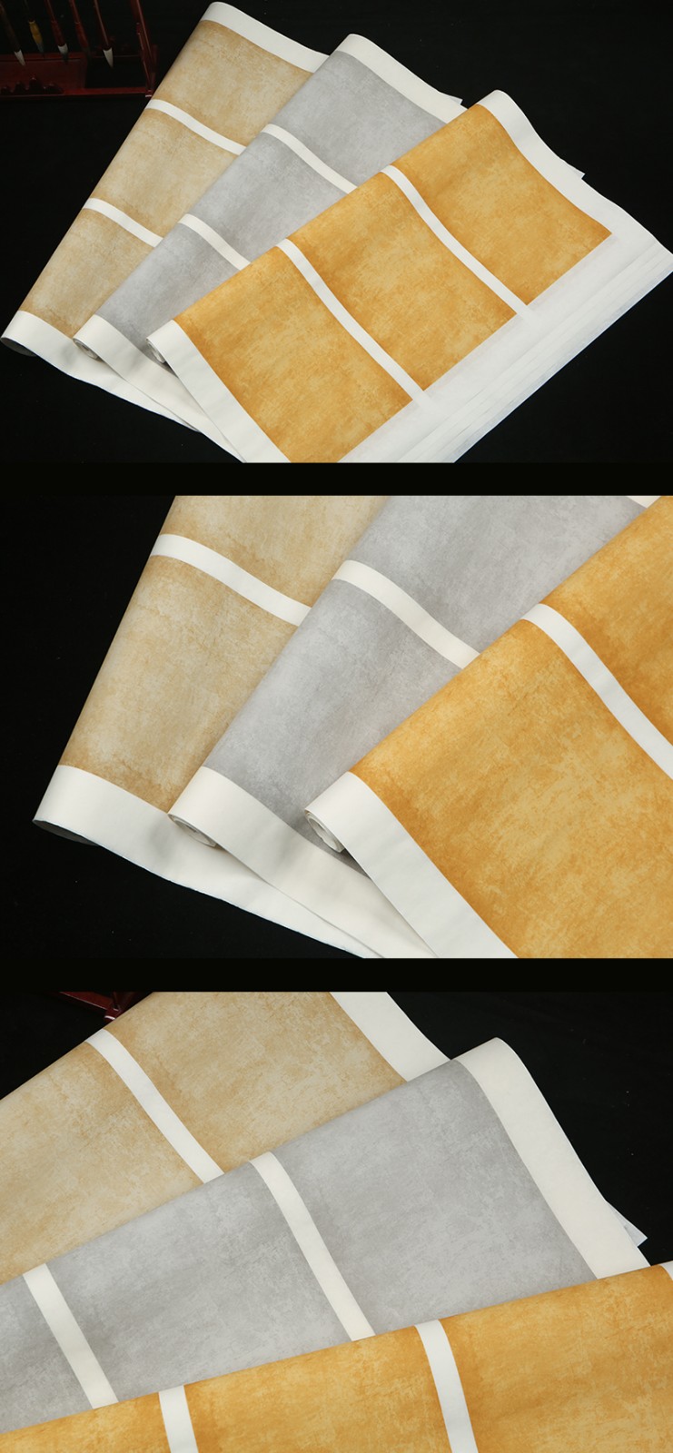 凤泉宣纸书法作品纸手工小六尺檀皮宣蜡染笺古风四条屏半生半熟仿古