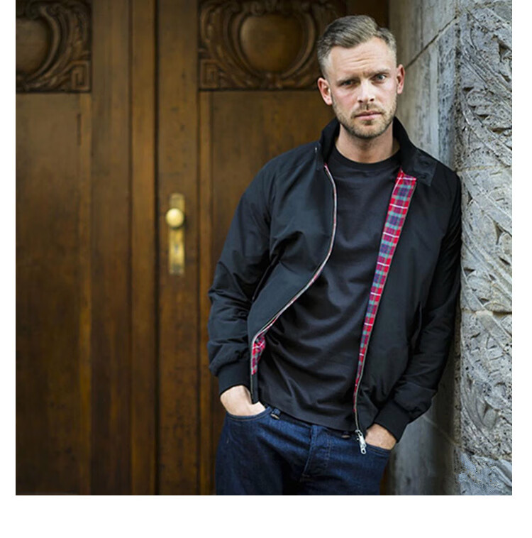 经典复古g9哈灵顿夹克男商务休闲通勤茄克 升级ykk拉链立领防风外套潮