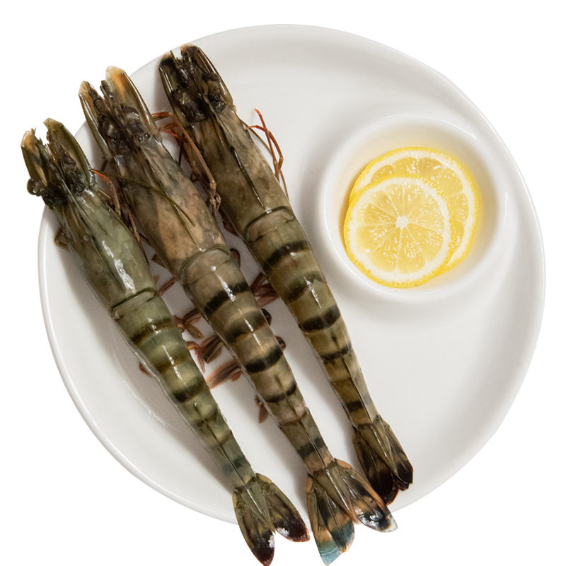 plus会员:聚福鲜 活冻黑虎虾(草虾) 毛重1.2kg*2件