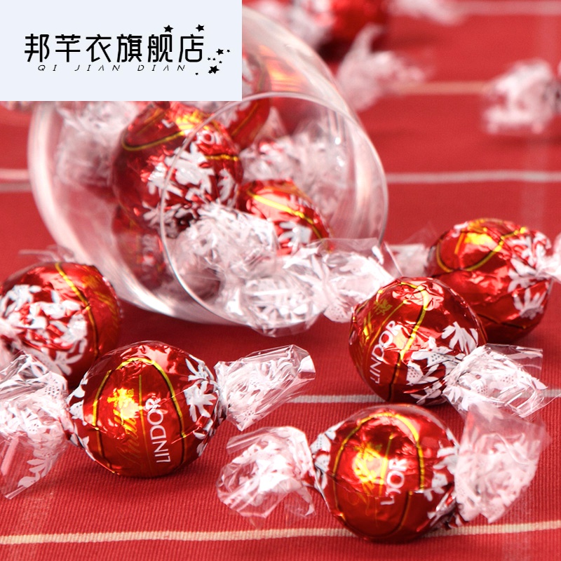 520礼物送女友意大利lindt瑞士莲软心牛奶巧克力球500g盒装零食情人节