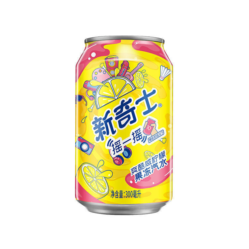 新奇士果冻汽水 新奇士爽酷咸柠檬果冻汽水罐装300ml喝前劲摇10下 4