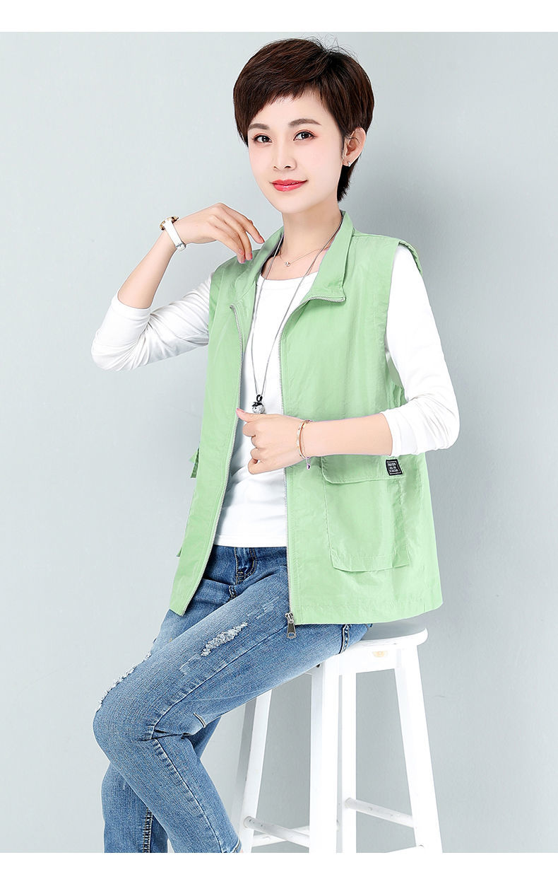 休闲薄马甲春秋外套女2021新款韩版大码显瘦坎肩修身百搭开衫上衣