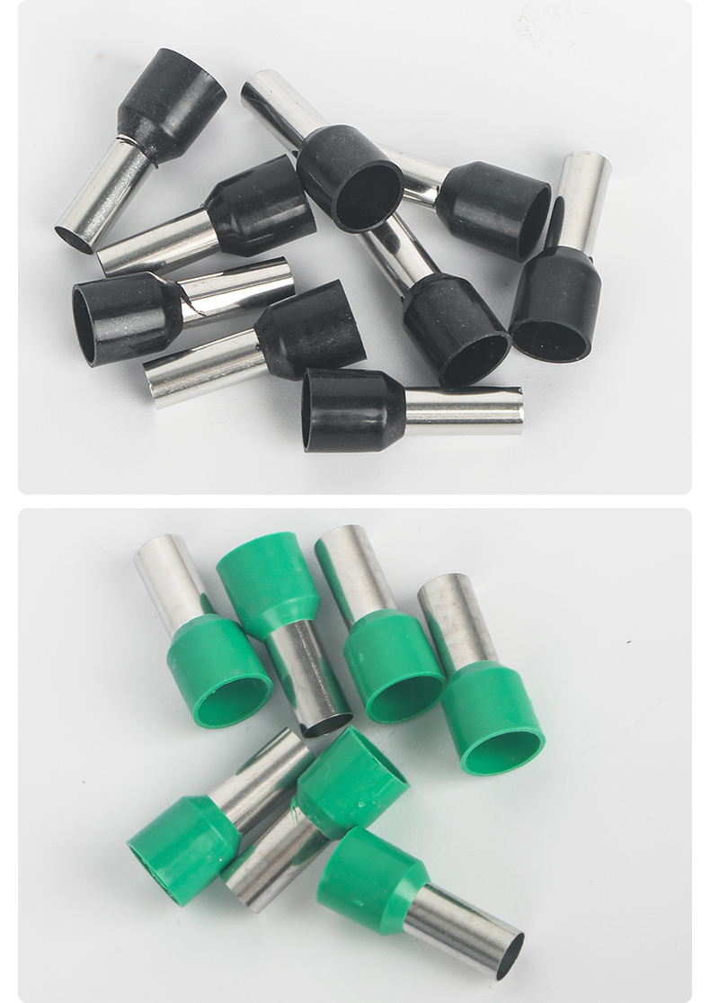 ve管型铜接线端子 针型管接头欧式铜套纯铜阻燃预绝缘冷压铜接头 e