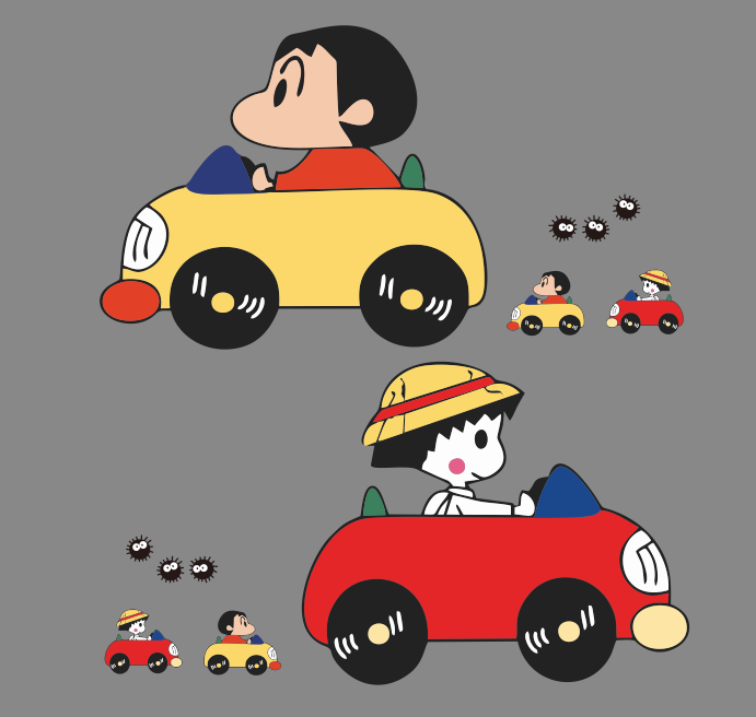 蜡笔小新樱桃小丸子卡通 可爱 小新小丸子左右一套【图片 价格 品牌