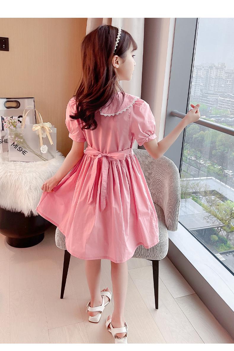 汉泉女童连衣裙夏季薄款儿童公主裙9-12岁中大童女孩中长裙子中小学生