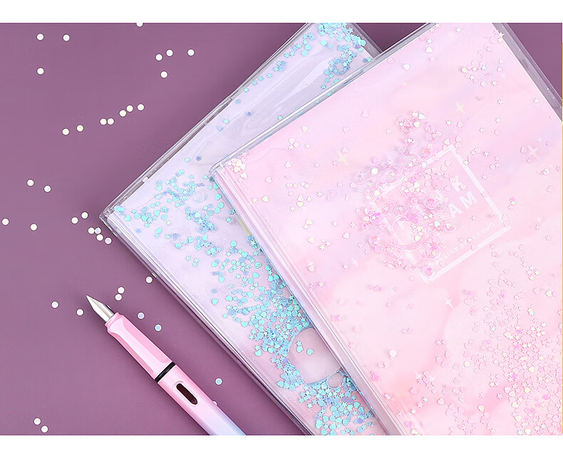 蓝果a5流沙胶套本减压梦幻星空加厚手账网红笔记本少女好看的本子ins