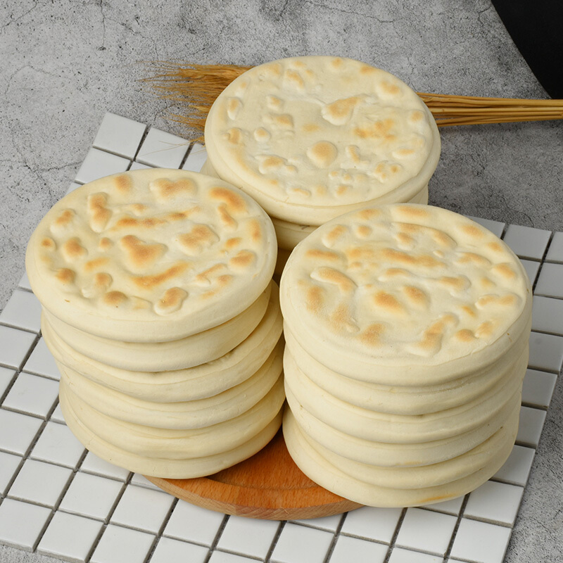 陕西特产白吉馍饼肉夹馍饼胚商用里脊肉饼夹菜烧饼百吉饼早餐速食80g