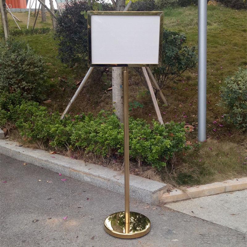 指示牌立式水牌告示牌不锈钢指示牌双面立式a3a4立面广告牌户外钛金