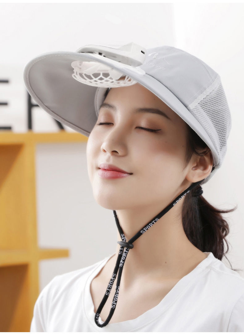 lucaly风扇帽子成人钓鱼帽太阳能充电带风扇的帽子夏天女干活大棚遮阳