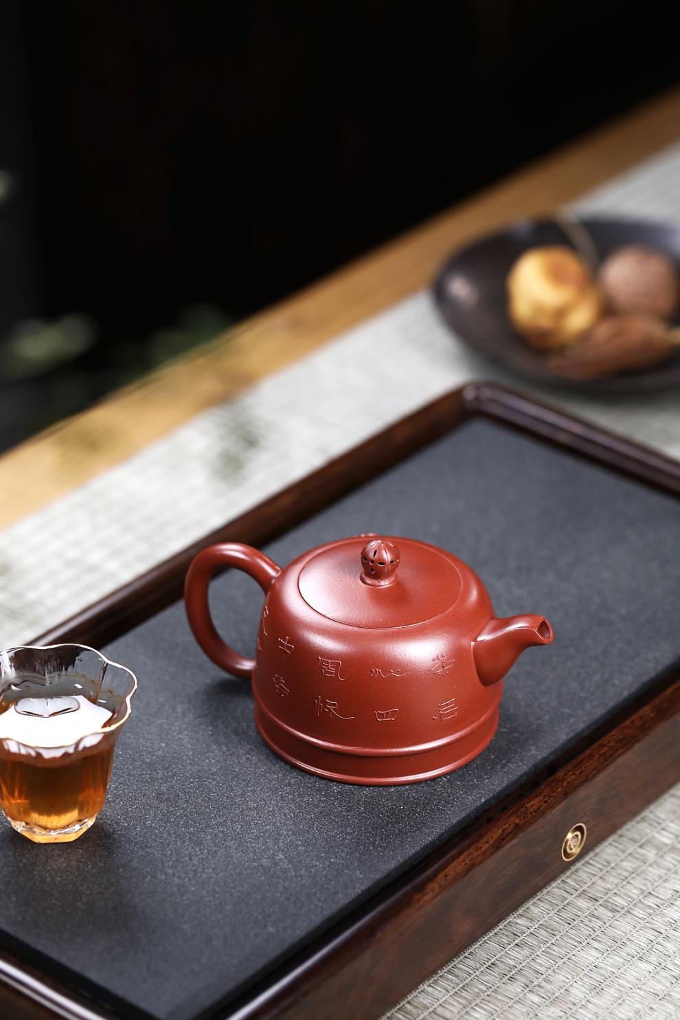 宜兴紫砂壶手工制作原矿大红袍半月定制礼品茶具大红袍