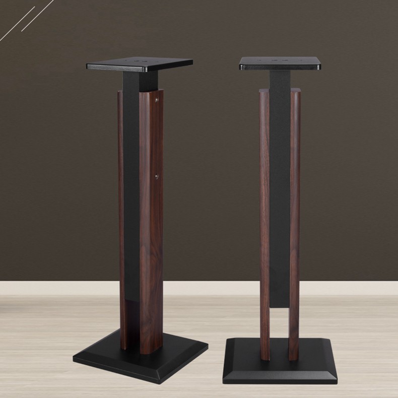 紫班家音响架子落地 丹莱梅克音箱环绕架实木箱脚架木质hifi机架 h3