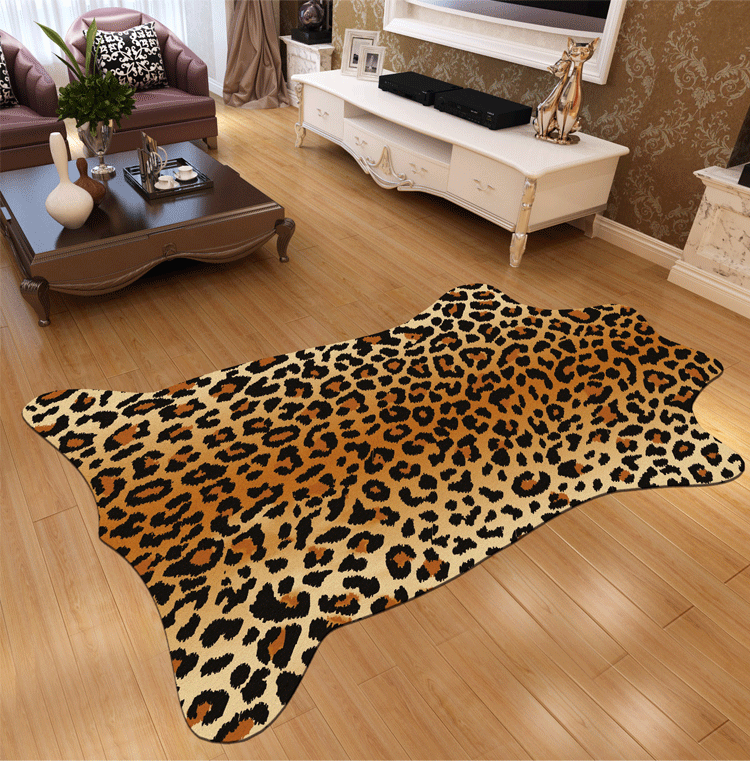 整张牛皮地毯仿动物皮地毯仿真老虎皮奶牛斑马皮地毯整张豹纹房间豹纹