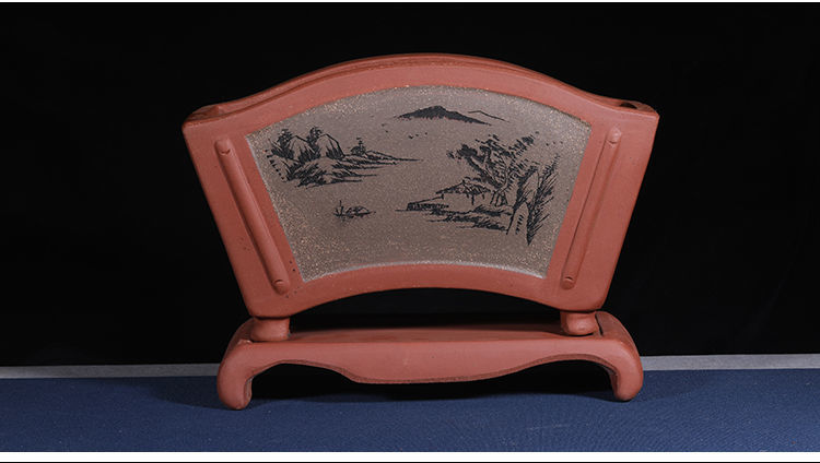 紫砂盆紫砂扇形花盆扇形花盆创意个性复古紫砂君子兰盆景盆室内绿植