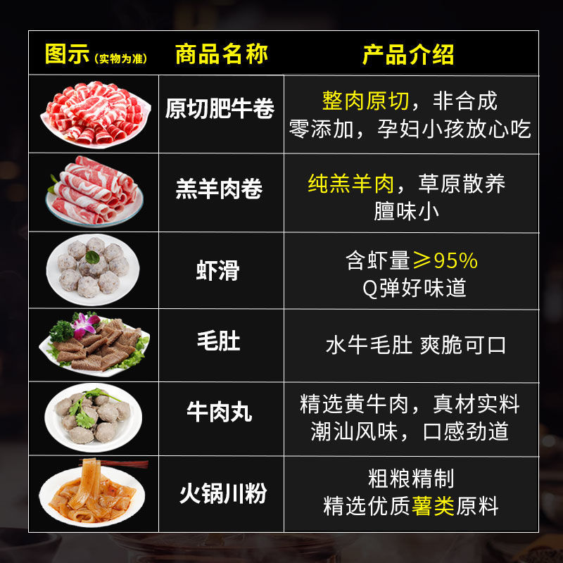 火鍋食材組合套餐打火鍋配菜材料新鮮肥牛卷涮羊肉卷配料2240g