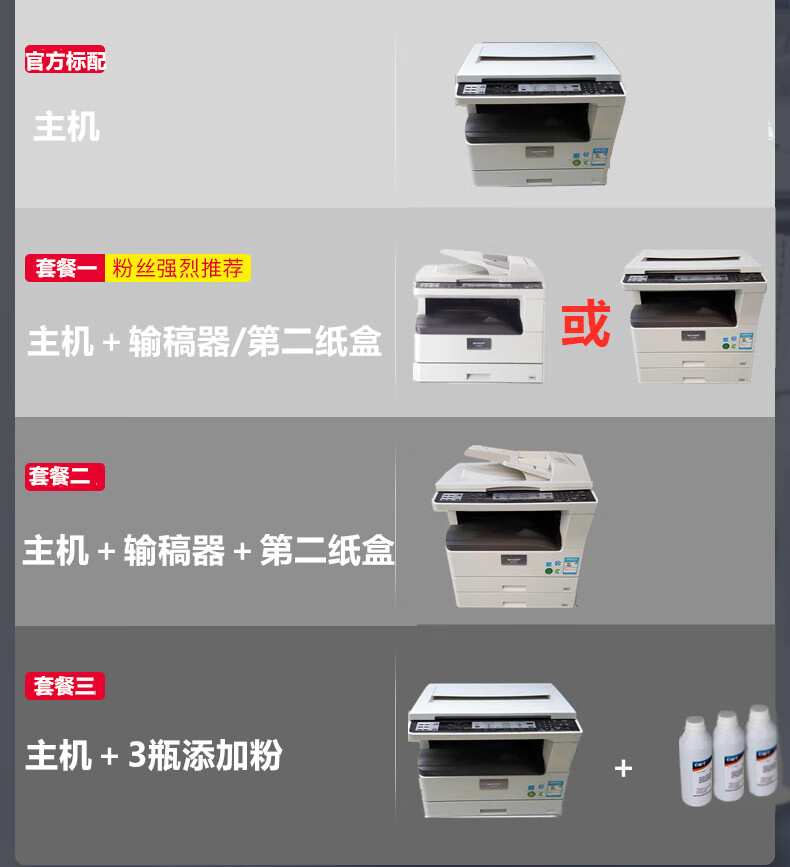 一体机4818 1808 2048黑白激光双面网络 夏普4818s打印复印黑白扫描