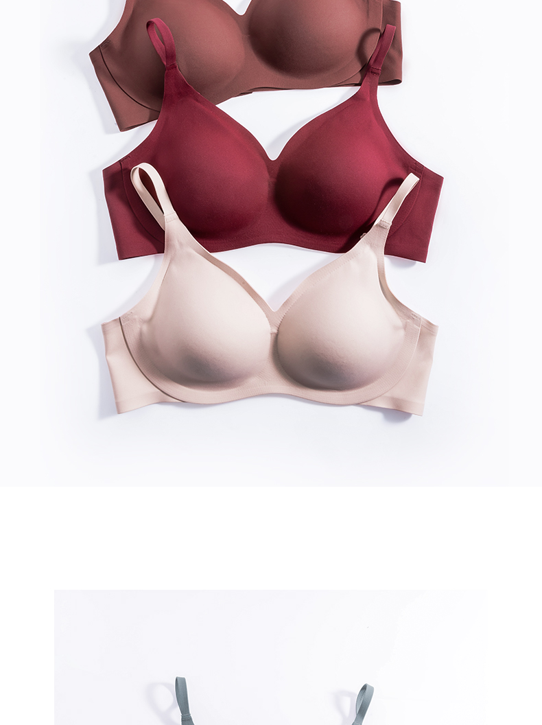 钢圈大胸显小美背文胸无痕内衣女抹胸胸罩 裸肤色 l【适合罩杯80a 80b