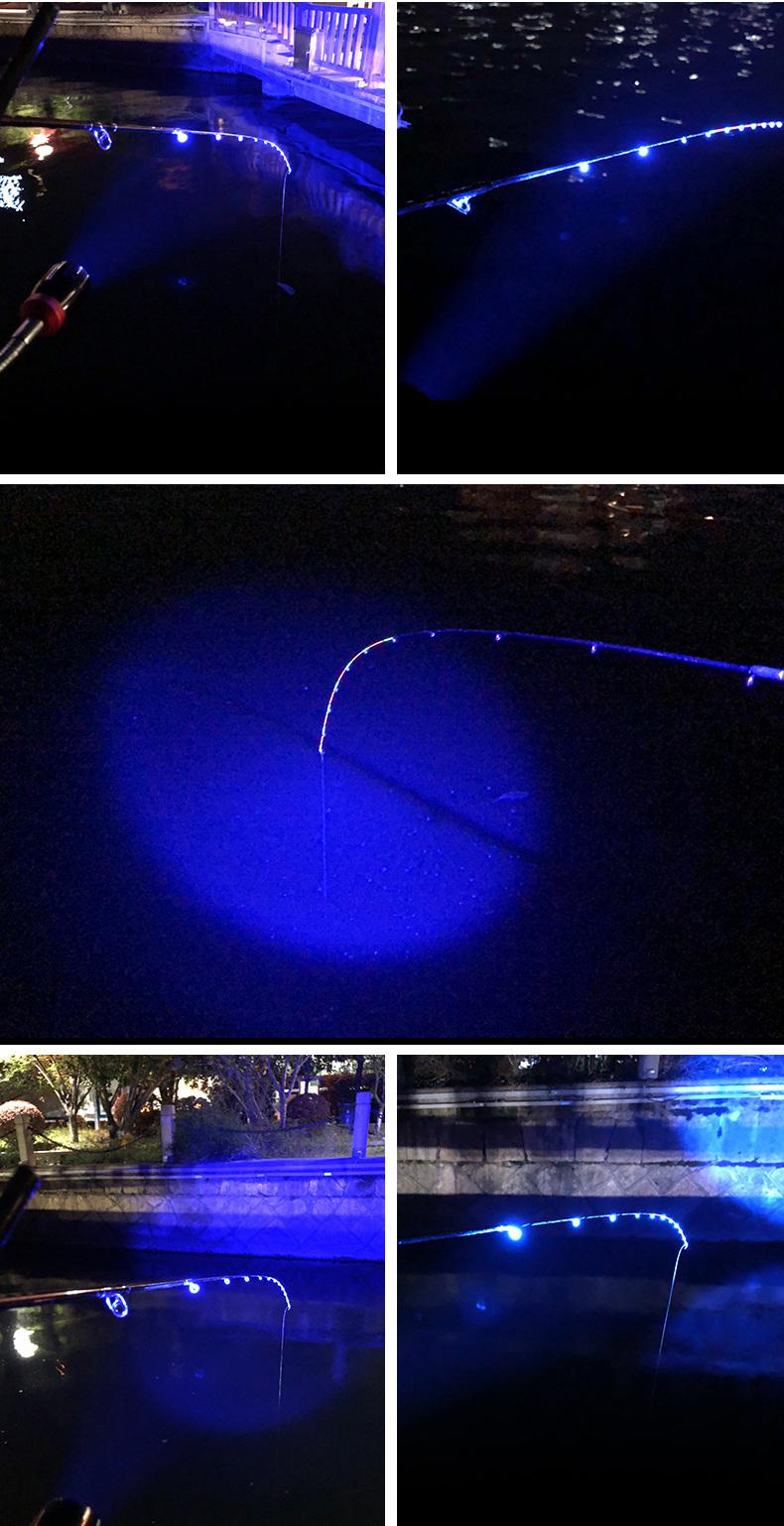 2022新款杆稍灯筏钓灯钓鱼蓝光灯led夜钓灯专用桥钓灯筏竿稍灯黄光诱0