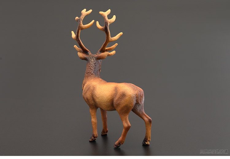 菲利捷实心仿真动物玩具野生动物模型套装圣诞麋鹿驯鹿白尾鹿礼物摆件