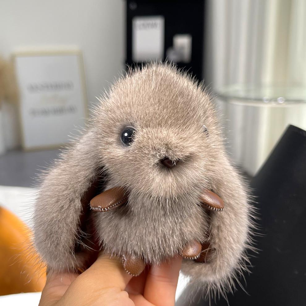 水貂毛小兔子挂件网红水貂毛兔子背包包挂饰可爱毛绒小白兔皮草汽车